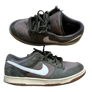 Mens Nike Dunk Low Canvas Cargo Khaki Olive Suede Brown Shoes AA1056-300 Size 12